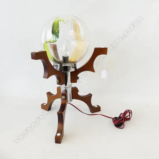 RETRO MURANO MAHOGANY FRAMED TABLE LAMP H.450mm
