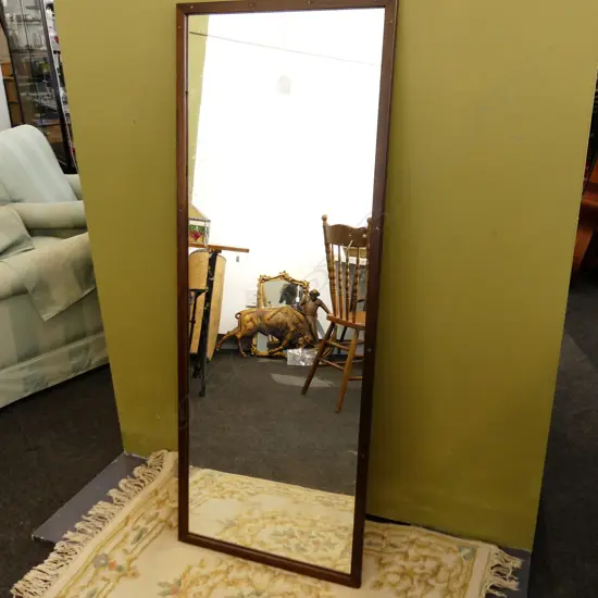 DRESSING MIRROR; MAHOGANY FRAME w. SCREW DETAIL 1280x480mm