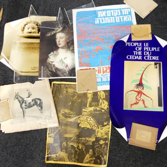 6 ASST POSTERS; VICT. WOMAN, '67 ADVERT, RUSSIAN, CANADIAN,  HORSE & JOCKEY ETC..