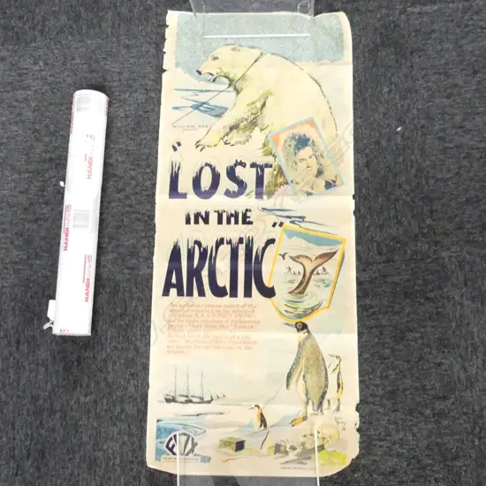 RARE MOVIE POSTER "LOST IN THE ARCTIC"  FOX FILM, PAPER PRODUCTS LITHO.