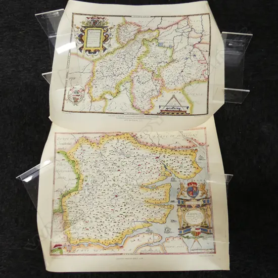 2 OLD SAXTON MAPS OF ESSEX ET AL, 1576