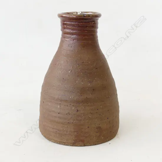 RARE EARLY(pre Driving Creek) BARRY BRICKELL WOODFIRED VASE IMPRESSED MARK H. 218mm