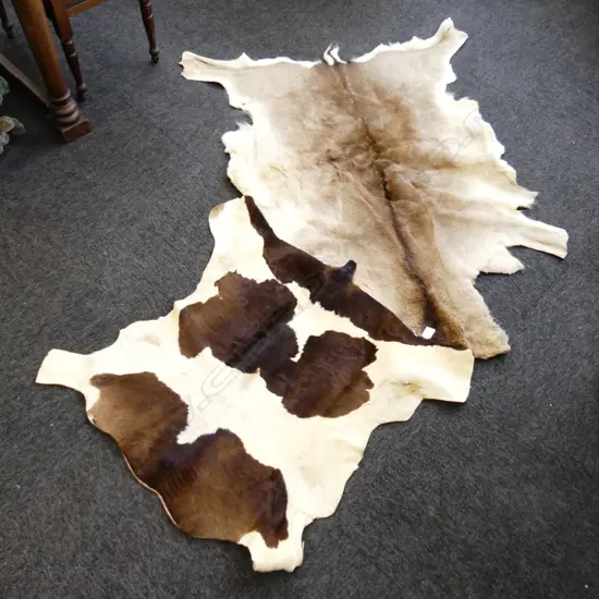 DEER SKIN 1310mm X 900mm AND CALF SKIN 800X 800mm.