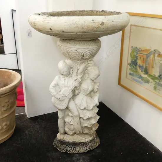 2 PART CONCRETE BIRD BATH