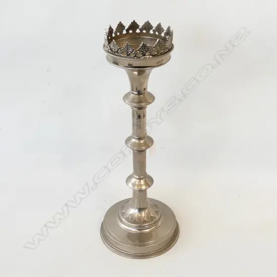 SILVER METAL CANDLE HOLDER H.470mm