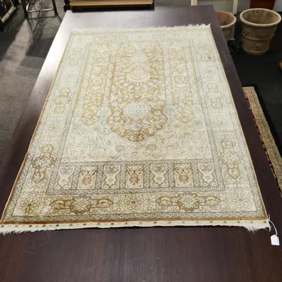 HAND KNOTTED SILK PRAYER RUG 1500x940mm
