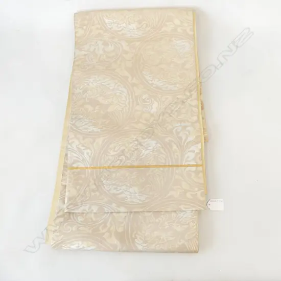 VINTAGE JAPANESE SILK OBI ELEGANT GOLD THREAD PATTERN L.4050mm