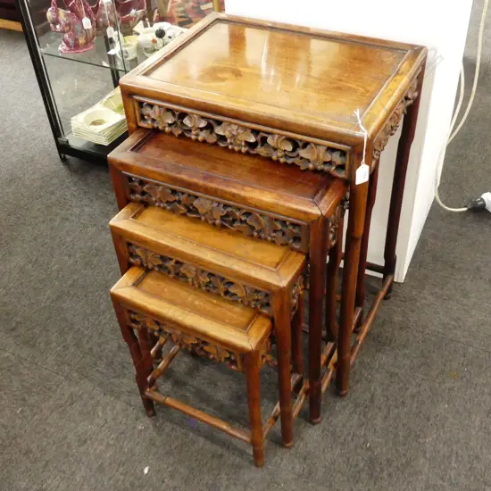 4 ORIENTAL NESTING TABLES 505x365x730mm