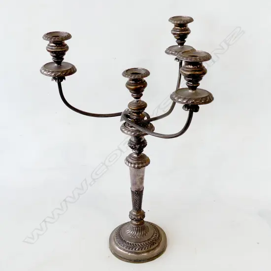 3 ARM SILVER ON COPPER CANDELABRAH H.555mm