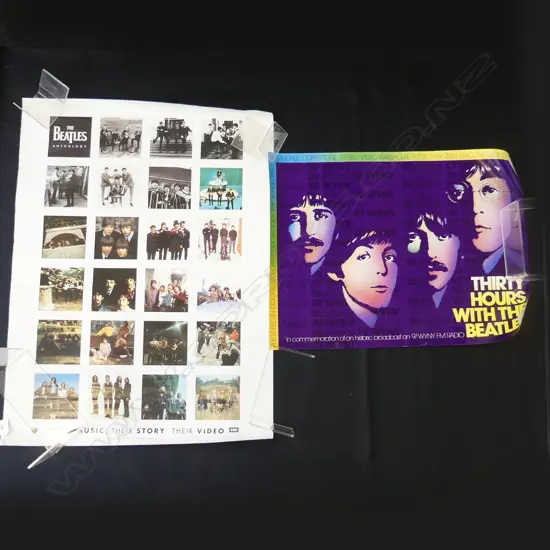 2 BEATLES POSTERS; THIRTY HOURS w. THE BEATLES 460x610mm, 1996 APPLE POSTER 800 x600mm