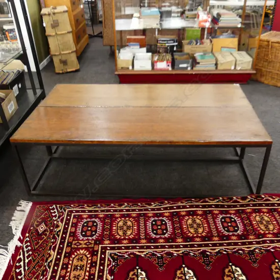 PR CONTEMPORARY LOW TABLES - PLANK TOP / METAL FRAME - EACH 1400x400x420mm