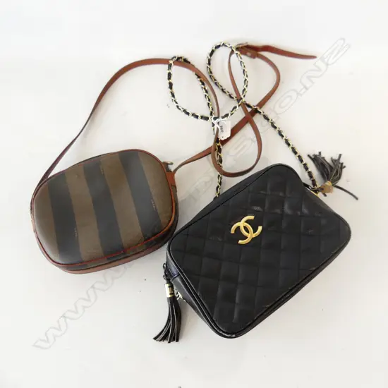 2 VINTAGE BAGS; FAUXCHANNEL & FENDI