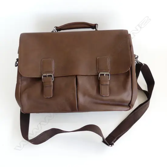 MARKS & SPENCER BROWN VINYL BAG W.450mm