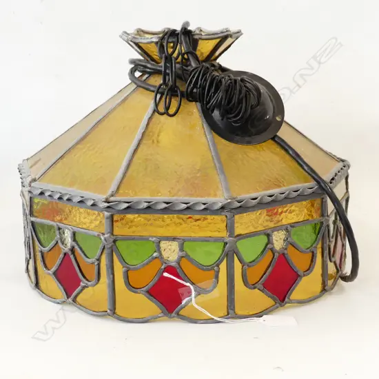 TIFFANY STYLE LEADLIGHT LIGHT SHADE Dia. 400mm