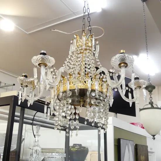 REGENCY STYLE 6 LIGHT CRYSTAL CHANDELIER H.500mm / 670mm dia
