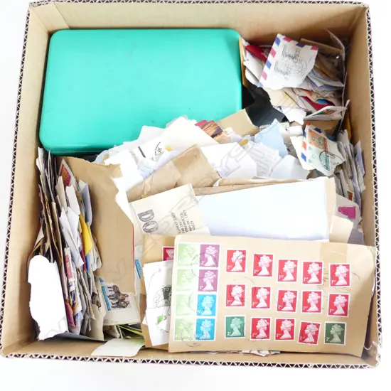 BOX WORLD STAMPS ON PAPER + CONTAINER WORLD STAMPS OFF PAPER