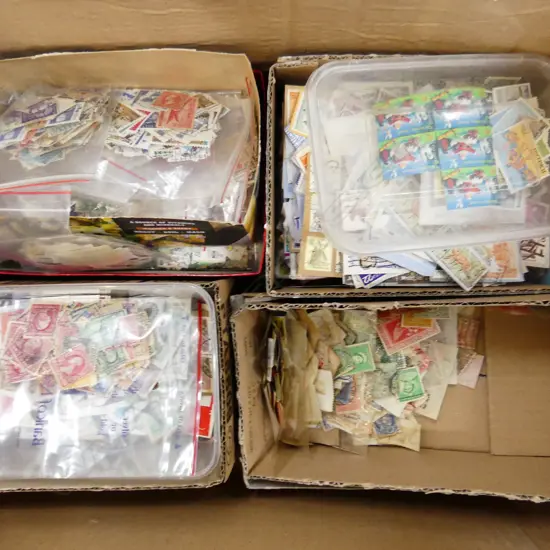 BOX LOT ASST. WORLD STAMPS