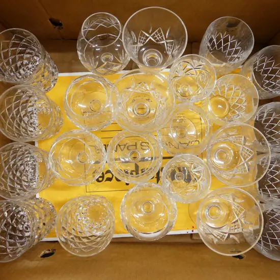 BOX LOT QUALITY CRYSTAL DRINKING GLASSES