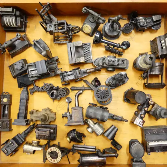 RIMU TRAY W430MM & COLLECTION OF 30 PLUS NOVELTY PENCIL SHARPNERS