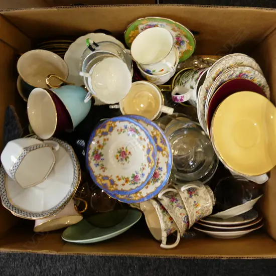 BOX LOT ASST. CHINA; CUPS ETC