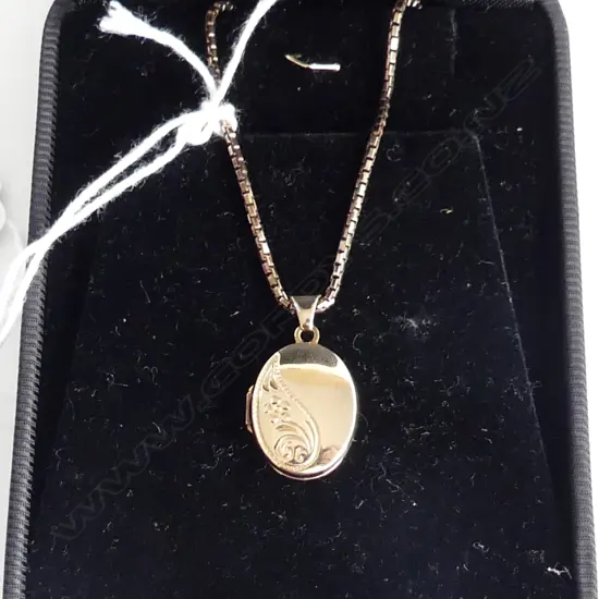 9CT YELLOW GOLD CHAIN WITH 10CT GOLD LOCKET 5.75GMS