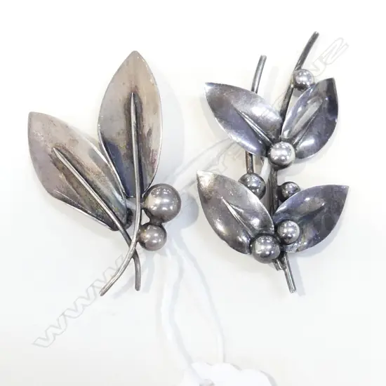 2 DANISH SILVER BROOCHES, 1 BY N.E. FROMM