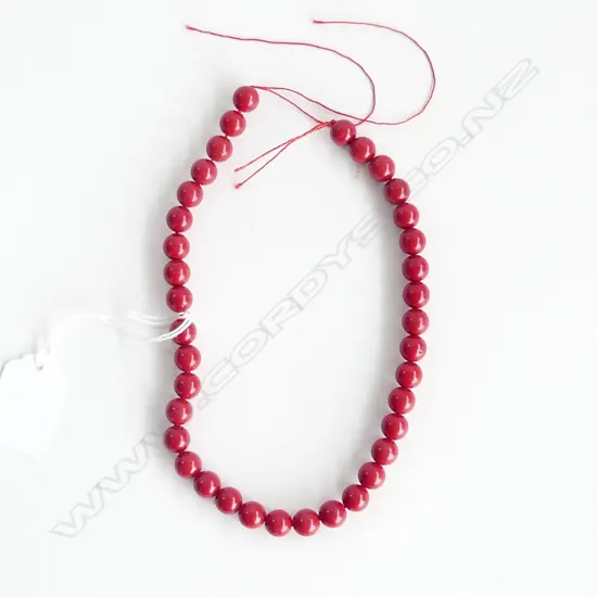 RED BEADS ON STRING - FOR NECKLACE OR BRACELET