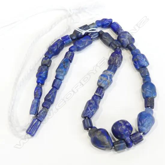 I980’S PESHAWAR HAND CUT LAPIS LAZULI BEADS ON STRING 440MM