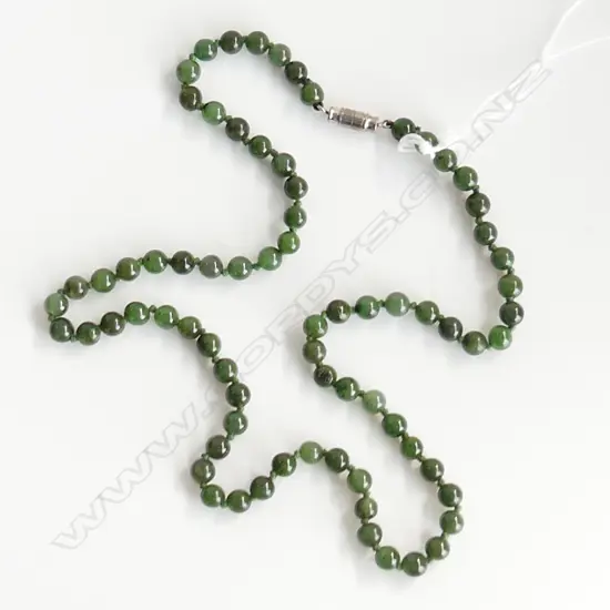 NEPHRITE BEAD NECKLACE L.500mm