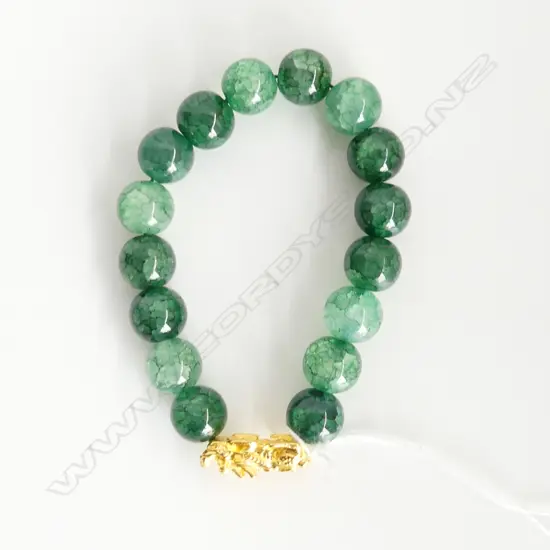 ORIENTAL NATURAL CRACKED AGATE BEAD BRACELET 