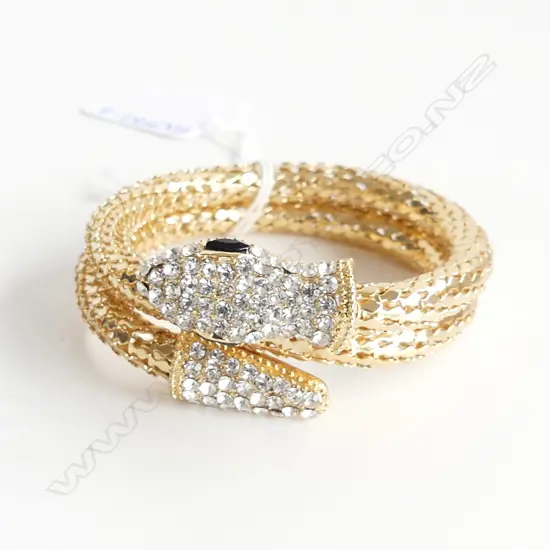 GOLD GILT & DIAMANTE SNAKE BRACELET
