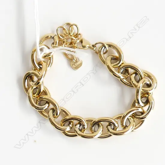 HEAVY GOLD TONE FASHION CHAIN BRACELET 