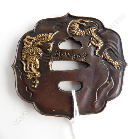 JAPANESE BRONZE TSUBA 65x70mm