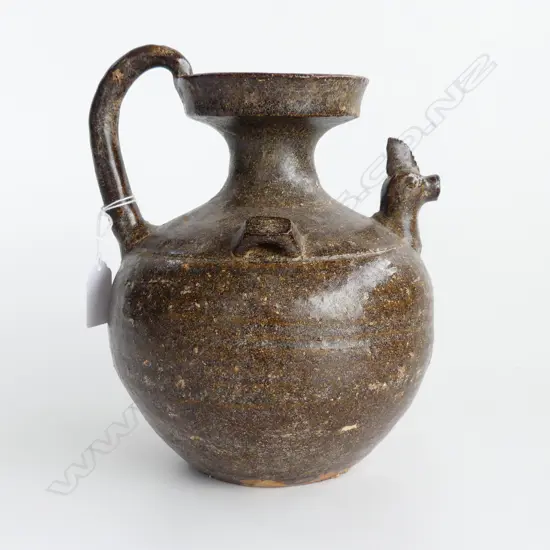 ORIENTAL ARCHAIC STYLE CERAMIC EWER VESSEL H.230mm