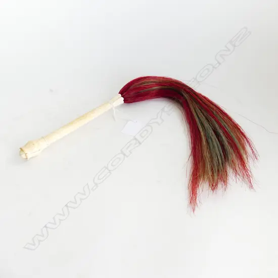 MUGHAL INDIAN IVORY AND HORSE HAIR FLY WHISK. HANDLE LENGTH. L 18CM