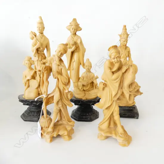 5 ORIENTAL RESIN FIGURES H.270mm