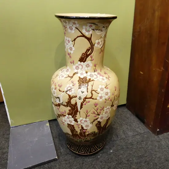 LG ORIENTAL VASE w. CHERRY BLOSSOM DESIGN H.620mm