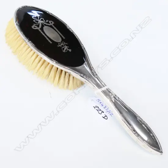STERLING SILVER & TORTOISESHELL BRUSH LONDON 1913 L. 260mm