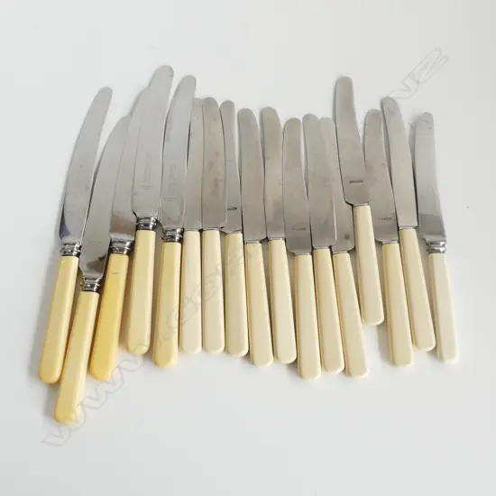 17 ASST CELLULOID HANDLE KNIVES, 2 SIZES; 12 X SM & 5 X LG