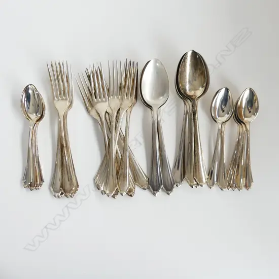 34 X 800 SILVER CUTLERY, SAME PATTERN, 12 FORKS, 10 DESSERT SPOONS, 12 TEASPOONS 1246GMS