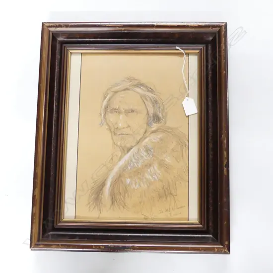 KARL SIM PENCIL PORTAIT 'TE RUAHINE' 340x220mm