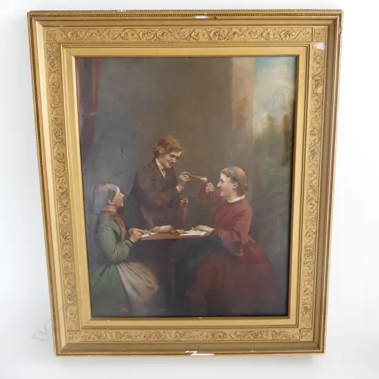 VICTORIAN OLEOGRAPH - GILT FRAME 480x380mm