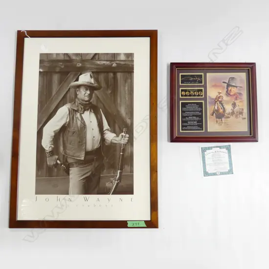 JOHN WAYNE PRINT 640 x 880mm & AWARD ACHIEVEMENT PRINT 380 x 360mm
