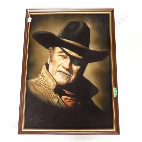 JOHN WAYNE BLACK VELVET PAINTING H890 W650MM