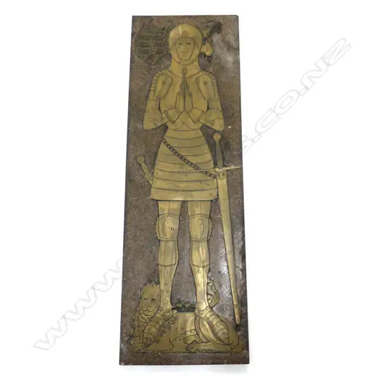 MEDIEVAL STYLE RESIN 'BRASS' ARTWORK 1320x430mm SIR GILES DAUBENEY
