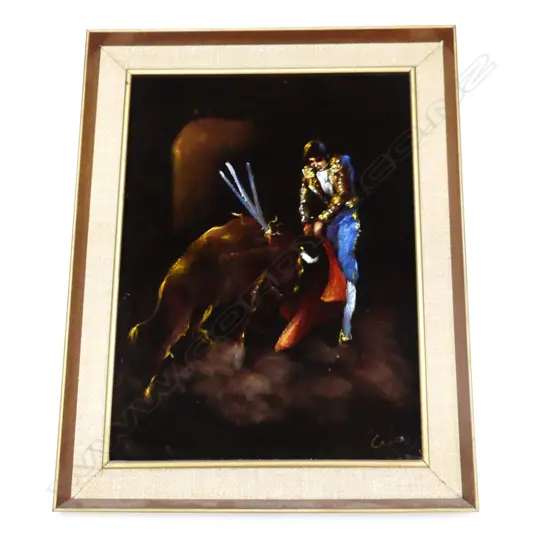 RETRO VELVET PAINTING; MATADOR BULL FIGHTER 600x445mm