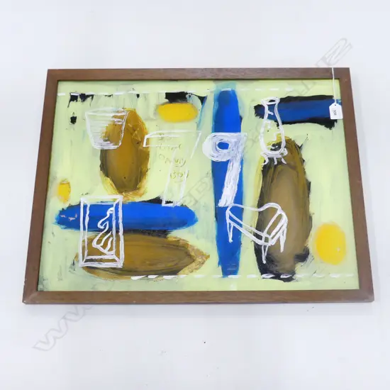 ARTIST UNKNOWN, REVERSE PAINTING, ACRYLIC ON GLASS, 620 x 470mm