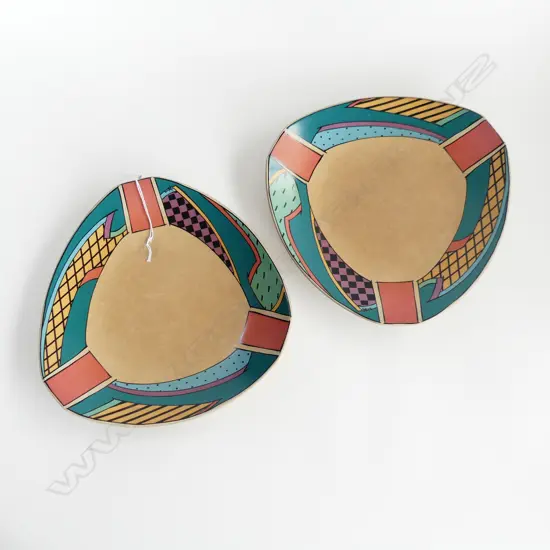 PR ROSENTHAL ART DECO PLATES; SIGNED BY ARTIST DIA 265mm