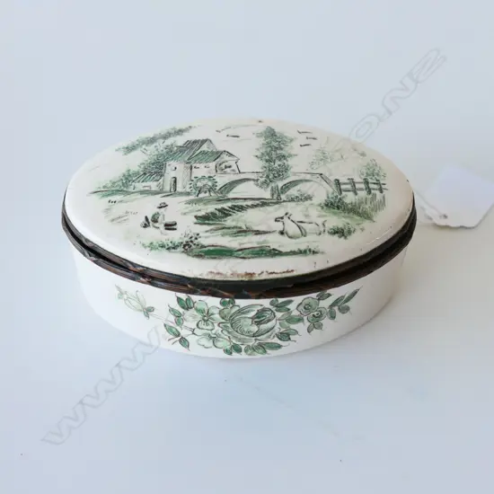 18THC   ENAMEL BOX MADE BY BILSTON OR BATTERSEA