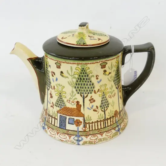 ROYAL DOULTON 'SAMPLER' TEAPOT A/F H. 160mm